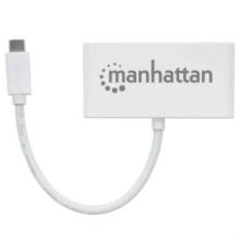 Hub Manhattan 3 Puertos USB 3.2 Gen1 con Power Delivery Color Blanco