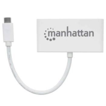 Hub Manhattan 3 Puertos USB 3.2 Gen1 con Power Delivery Color Blanco