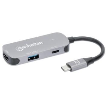 Docking Manhattan USB-C 3 Ptos HDMI 4K@60Hz USB-C