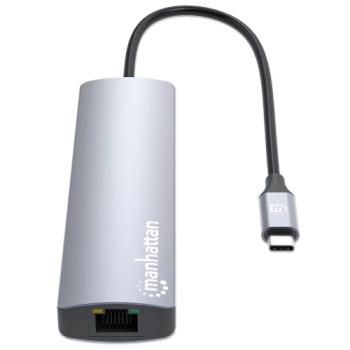 Estacion Docking Manhattan USB-C con lector de tarjetas