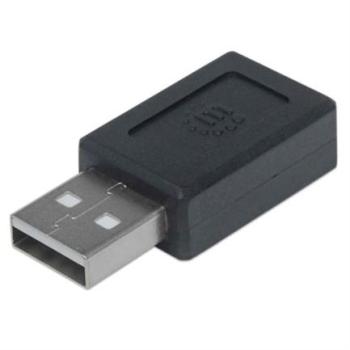 Adaptador Manhattan USB C-A 2.0 Color Negro