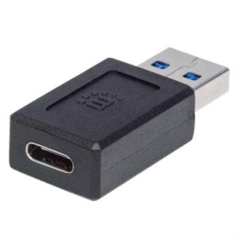 Adaptador Manhattan USB-A a USB-C Súper Velocidad Color Negro
