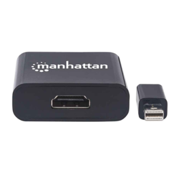 Adaptador Manhattan Activo Mini DisplayPort-M a HDMI-H 4K a 60Hz Color Negro