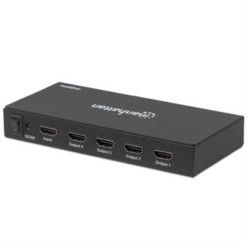 Adaptador Manhattan Video Splitter HDMI 4k a 60Hz 4 Puertos Color Negro