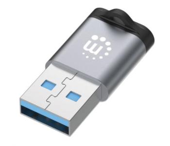 Adaptador USB-C V3.2 Gen1 AM-CH 5Gbps 3A Aluminio Gris Espacial/Negro