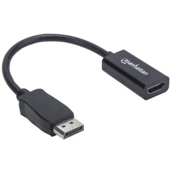 Adaptador Manhattan DisplayPort M a HDMI H Cable 15cm 1080P