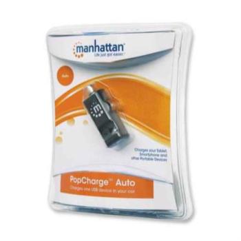 Cargador USB Manhattan para Auto 1 Puerto Indicador LED Tablet/Celular Color Negro