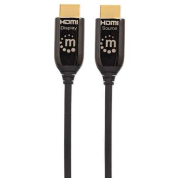 Cable Manhattan HDMI M-M Óptico Activo Clasificación PlénumFibra Optica 30m Color Negro