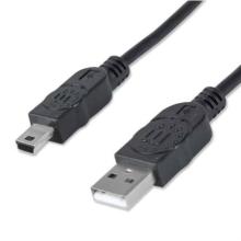 Cable Manhattan USB Mini B Alta Velocidad 2.0 A 1.8m Color Negro