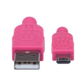 Cable Manhattan Micro-B USB Alta Velocidad 1m Color Rosa-Morado