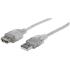 Cable Manhattan Extensión USB A-B 2.0 Alta Velocidad 4.5m Color Plata