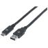 Cable Manhattan USB A-C 3.1 Súper Velocidad 2m Color Negro