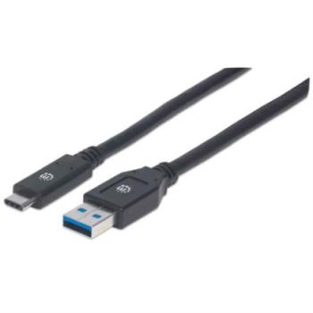 Cable Manhattan USB A-C 3.1 Súper Velocidad 3m Color Negro