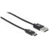 Cable Manhattan USB A-C 2.0 Alta Velocidad 1m Color Negro