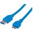 Cable Manhattan USB Micro-B Súper Velocidad 3.2 Gen1 2m Color Azul