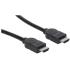 Cable Manhattan HDMI 1.4 M-M Alta Velocidad Canal Ethernet 3m Color Negro