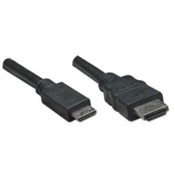 Cable Manhattan Mini HDMI-M a HDMI M Alta Velocidad 1.8m Color Negro