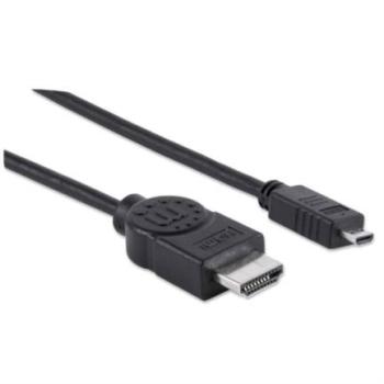 Cable Manhattan HDMI 1.4 M-Micro M Alta Velocidad Canal Ethernet 2m Color Negro