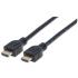 Cable Manhattan HDMI M-M Alta Velocidad con Ethernet 1m Color Negro
