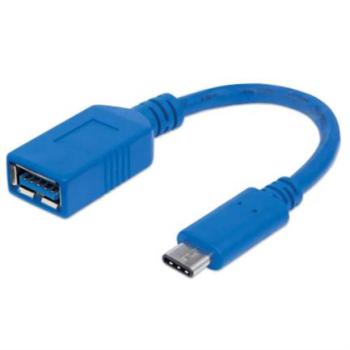 Cable Manhattan USB 3.2 Gen1 C-A Súper Velocidad 15cm Color Azul