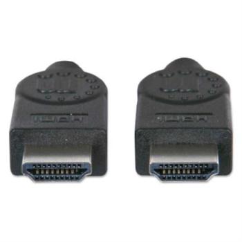 Cable Manhattan Alta Velocidad Canal Ethernet HDMI M-M 15m Color Negro