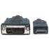 Cable Manhattan HDMI-M a DVI-D-M Enlace Dual 3m Color Negro