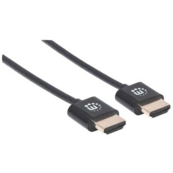 Cable Manhattan HDMI M-M Ultra Delgado Alta Velocidad con Ethernet 1.8m Color Negro