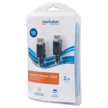 Cable Manhattan DisplayPort M-M 1080p 2m Color Negro
