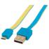 Cable Manhattan Plano Alta Velocidad Micro-B USB 1.8m Color Azul-Amarillo