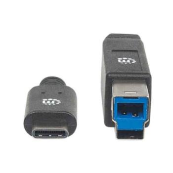 Cable Manhattan Dispositivos USB-C 3.1 Súper Velocidad 2m Color Negro