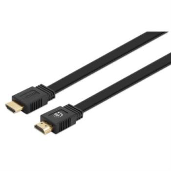 Cable Manhattan HDMI Plano Alta Velocidad con Ethernet 0.5m Color Negro