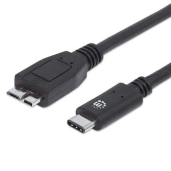 Cable Manhattan USB-C V3.1 C-Micro B 1m Color Negro