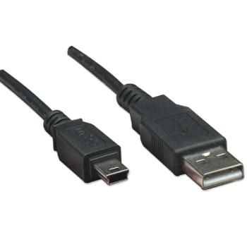 Cable Manhattan USB V2.0 A-Mini B 0.9M Negro
