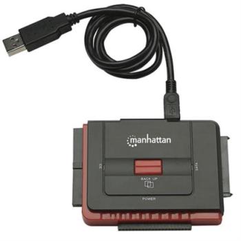 Adaptador Manhattan USB Alta Velocidad 2.0 SATA/IDE Color Negro