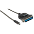 Convertidor Manhattan para Impresora USB-C Full Speed a Paralelo Cen36 1m Color Negro