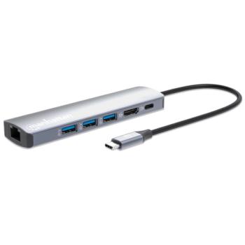 Estacion Docking USB-C MANHATTAN con Hub 6 en 1