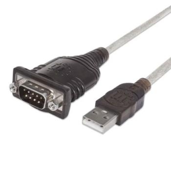 Convertidor USB Manhattan a Serial DB9 0.4m Chip FTDI FT232