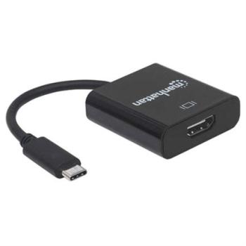 Convertidor Manhattan Video USB-C a HDMI Hembra Color Negro