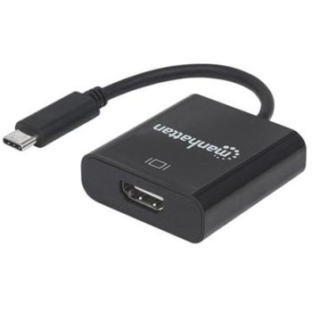Convertidor Manhattan Video USB-C a HDMI Hembra Color Negro