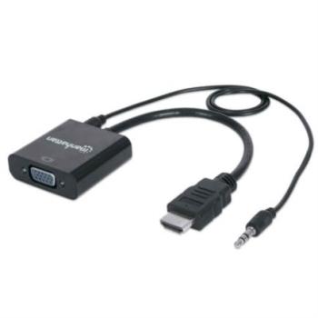 Convertidor Manhattan HDMI/VGA con Audio Color Negro