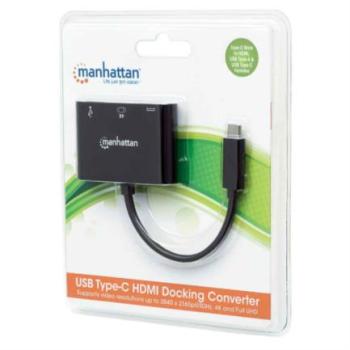 Docking Manhattan USB-C a HDMI Multipuertos Color Negro