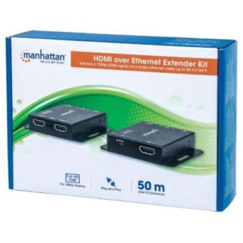 Extensor Video Manhattan HDMI Sobre Ethernet 50m Cable Cat6