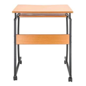 Escritorio Manhattan Compacto con Ruedas Bandeja Deslizable para Teclado Color Café Claro