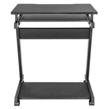 Escritorio Manhattan Compacto con Ruedas Bandeja Deslizable para Teclado Repisa Inferior para CPU Color Negro
