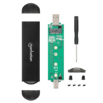 Gabinete SDD Manhattan USB-A / USB-C M.2 NVMe/SATA