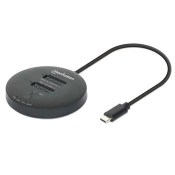 Gabinete QuickDock Manhattan USB-C 2ptos SSD M.2 NVMe