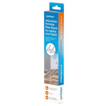 Soporte laptop Manhattan p/Escritorio de posiciones aluminio Premium