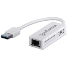 Adaptador Manhattan Fast Ethernet USB 2.0 Alta Velocidad 10/100 Color Blanco