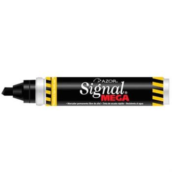 Marcador Permanente Signal Mega 1500NE Punta Cincel Color Negro C/6 Pzas