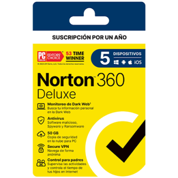 Licencia Antivirus Norton 360 Deluxe 1 Año 5 Dispositivos 21443401